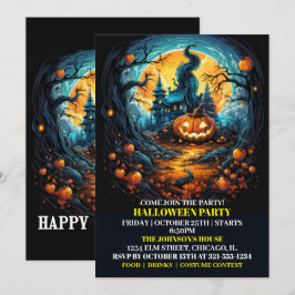 Einladungen für Creepy Glows Pumpkin Halloween-Par