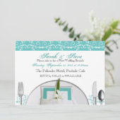 Einladungen für Custom Blue Blüh Post Wedding Brun (Stehend Vorderseite)