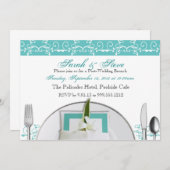 Einladungen für Custom Blue Blüh Post Wedding Brun (Vorne/Hinten)