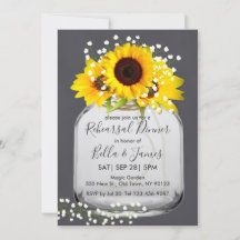 Einladungen für das Abendessen mit Sonnenblumen vo