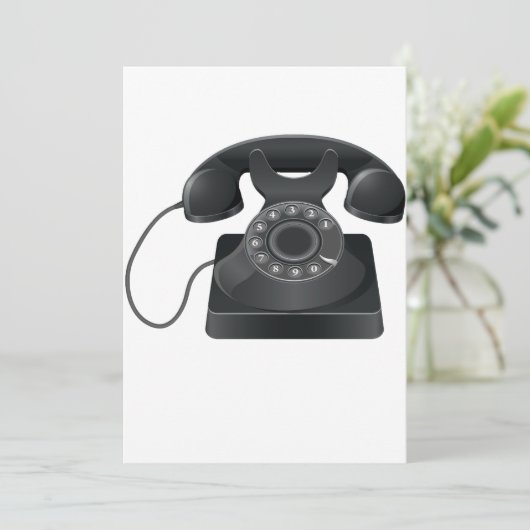 Einladungen für das alte Schwarze Telefon (Stehend Vorderseite)