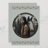 Einladungen für das Amerikanische Girl Horse (Vorne/Hinten)