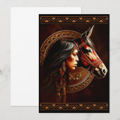Einladungen für das Amerikanische Girl Horse (Vorne/Hinten)