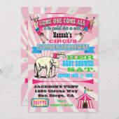 Einladungen für das Circus Baby (Vorne/Hinten)