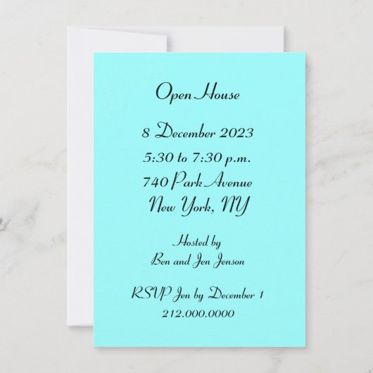 Einladungen für das Ferienhaus (Rückseite)