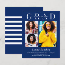 Einladungen für das Graduierungssystem Navy Blue W