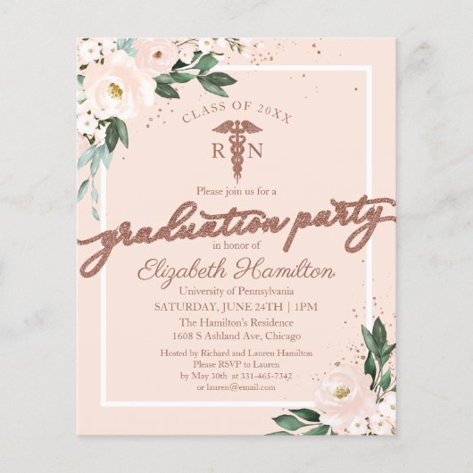 Einladungen für das Party der Krankenpflege (Vorderseite)