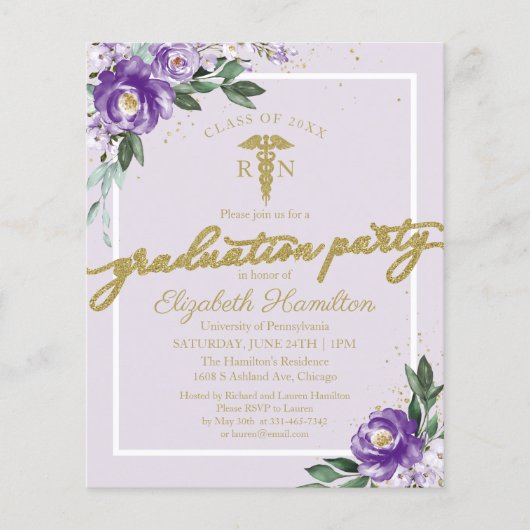 Einladungen für das Party der Krankenpflege (Vorderseite)