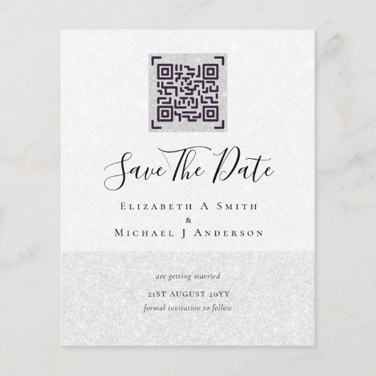 Einladungen für das zeitgemäße Hochzeitdatum von Q Flyer (Vorne)