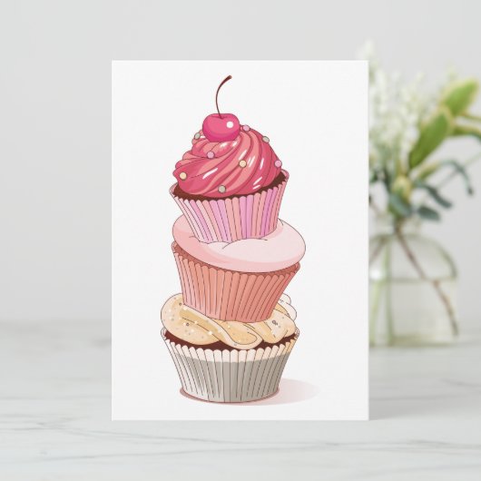 Einladungen für den Cupcake Stack (Stehend Vorderseite)