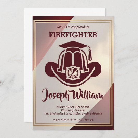 Einladungen für den Feuerwehrmann (Vorne/Hinten)