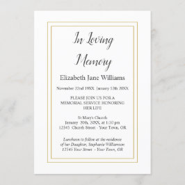 Einladungen für den Gedächtnisdienst | Einfaches E