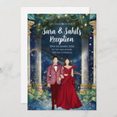 Einladungen für den indischen Empfang Sangeet (Vorne/Hinten)