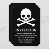 Einladungen für den Schädel und die Kreuzknochen (Vorne/Hinten)