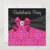 Einladungen für den Schwarz-Rosa-Junggeselinnen-Ab (Vorderseite)