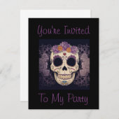 Einladungen für den Zuckerschädel (Vorne/Hinten)