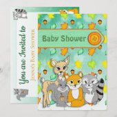Einladungen für die Baby-Dusche von Waldtieren (Vorne/Hinten)