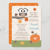 Einladungen für die Babywanne mit Eule und Pumpkin (Vorne/Hinten)