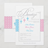 Einladungen für die Bautisierung| Los bebés dreifa (Vorne/Hinten)