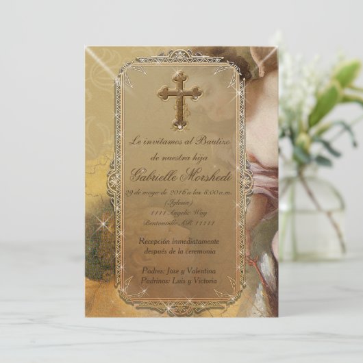 Einladungen für die bautizo-Gruppe, Taufe (Stehend Vorderseite)