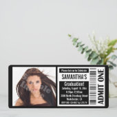 Einladungen für die Black Foto Graduation Party (Stehend Vorderseite)