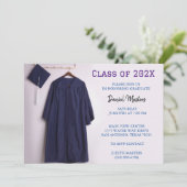 Einladungen für die blaue Graduierung und die blau (Stehend Vorderseite)