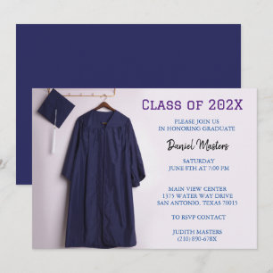 Einladungen für die blaue Graduierung und die blau