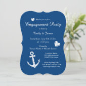 Einladungen für die blaue Nautic-Marine (Stehend Vorderseite)