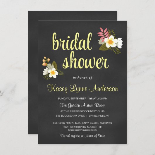 Einladungen für die Blumendusche (Vorne/Hinten)