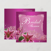 Einladungen für die Brautdusche von Hot Pink Lily (Vorne/Hinten)