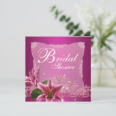 Einladungen für die Brautdusche von Hot Pink Lily (Stehend Vorderseite)