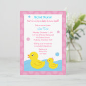 Einladungen für die Ducky Duck Girl Babydusche (Stehend Vorderseite)