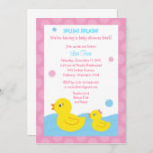 Einladungen für die Ducky Duck Girl Babydusche (Vorne/Hinten)