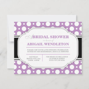 Einladungen für die Dusche "Dot Bridal", grau & Li