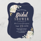 Einladungen für die Dusche in Navy Blue und Blush  (Vorne/Hinten)