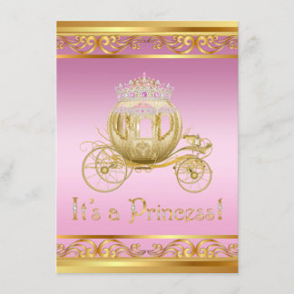 Einladungen für die Dusche in Rosa und Gold Prince