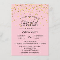 Einladungen für die Dusche in rosafarbenem Gold