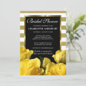 Einladungen für die Dusche von Gelben Rosen (Stehend Vorderseite)