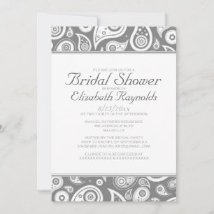Einladungen für die Dusche von Gray Paisley Bridal