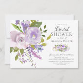 Einladungen für die Dusche von Lavendel Floral Bri (Vorderseite)