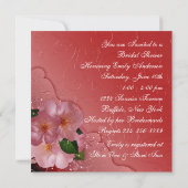 Einladungen für die Dusche von Pink Cherry Blossom (Rückseite)