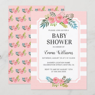 Einladungen für die Dusche von Pink Floral Girl