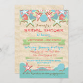 Einladungen für die Dusche von Seashell Beach Brid (Vorne/Hinten)