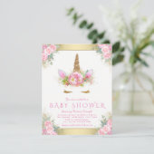 Einladungen für die Dusche von Unicorn Face Baby (Stehend Vorderseite)