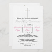 Einladungen für die erste Heilige Kommunion - Rosa (Vorne/Hinten)