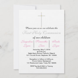 Einladungen für die erste Heilige Kommunion - Rosa