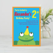 Einladungen für die Geburtstagsparty von Froschtie (Stehend Vorderseite)