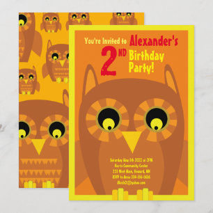 Einladungen für die Geburtstagsparty von Owl Anima