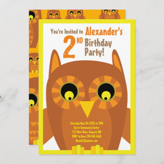 Einladungen für die Geburtstagsparty von Owl Anima