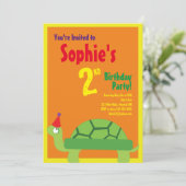 Einladungen für die Geburtstagsparty von Schildkrö (Stehend Vorderseite)